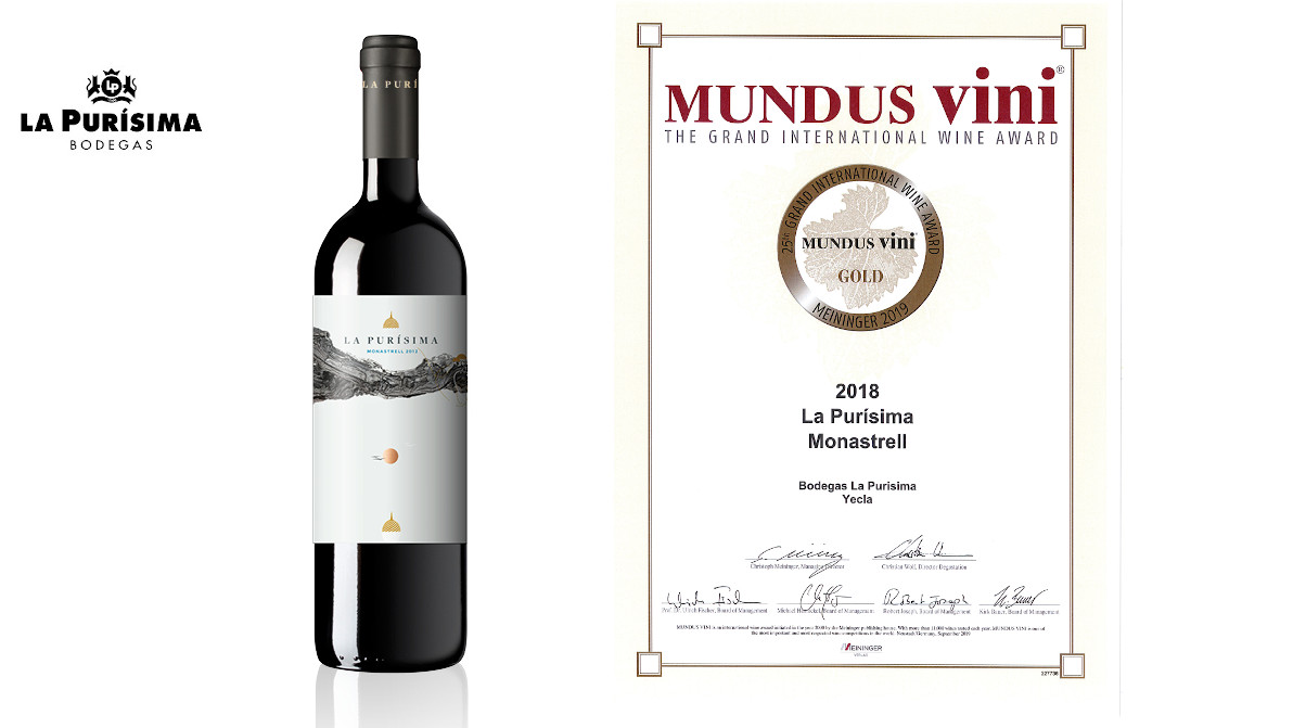 La Purisima Monastrell  2018 de Bodegas la Purísima  obtiene Medalla de Oro en la 25ª Edición del Gran Premio Internacional del Vino MUNDUS VINI