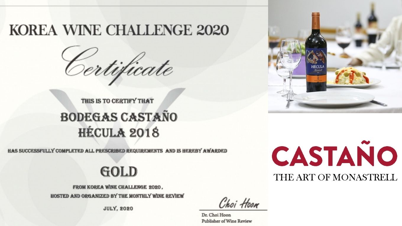 Hecula medalla de oro en The Korea Wine Challenge 2020